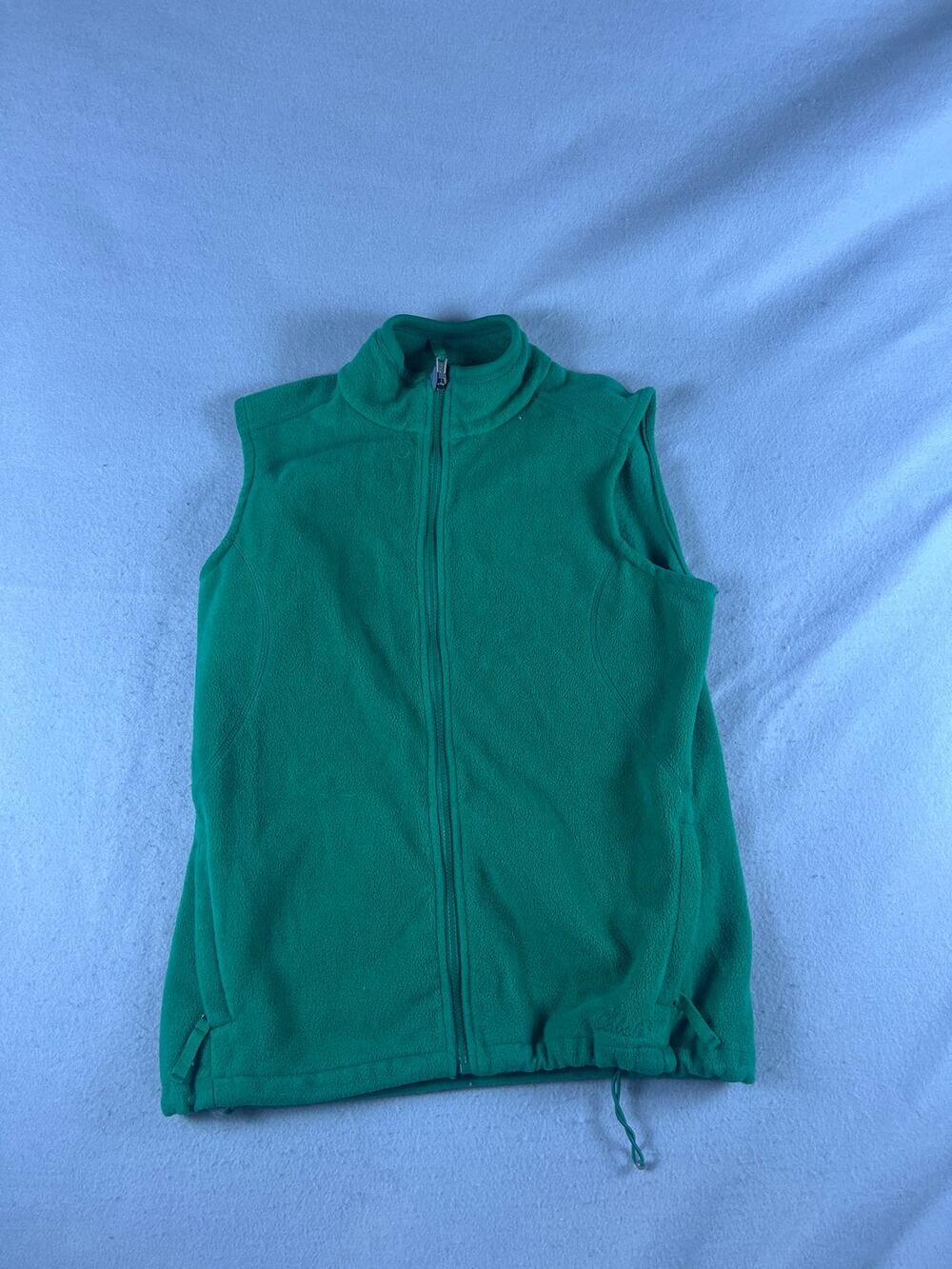 Cabela's Fleece Vest Womens L Green Full Zip Mock Neck Classic Outdoor Winter